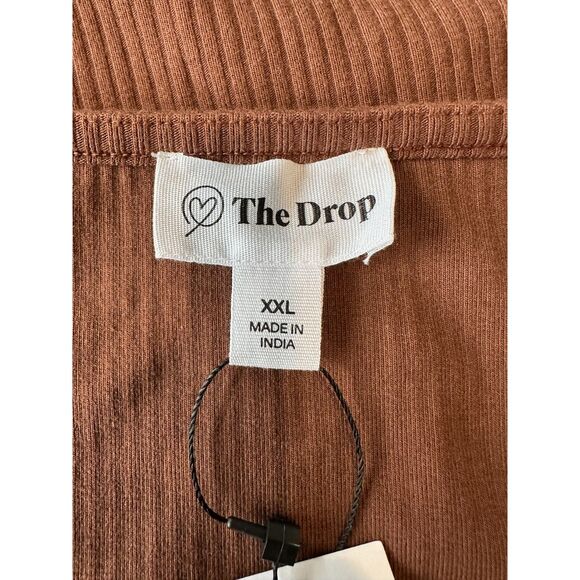 NWT The Drop Amelia Ribbed Tank Midi Dress Brown Size XXL - Picture 8 of 8